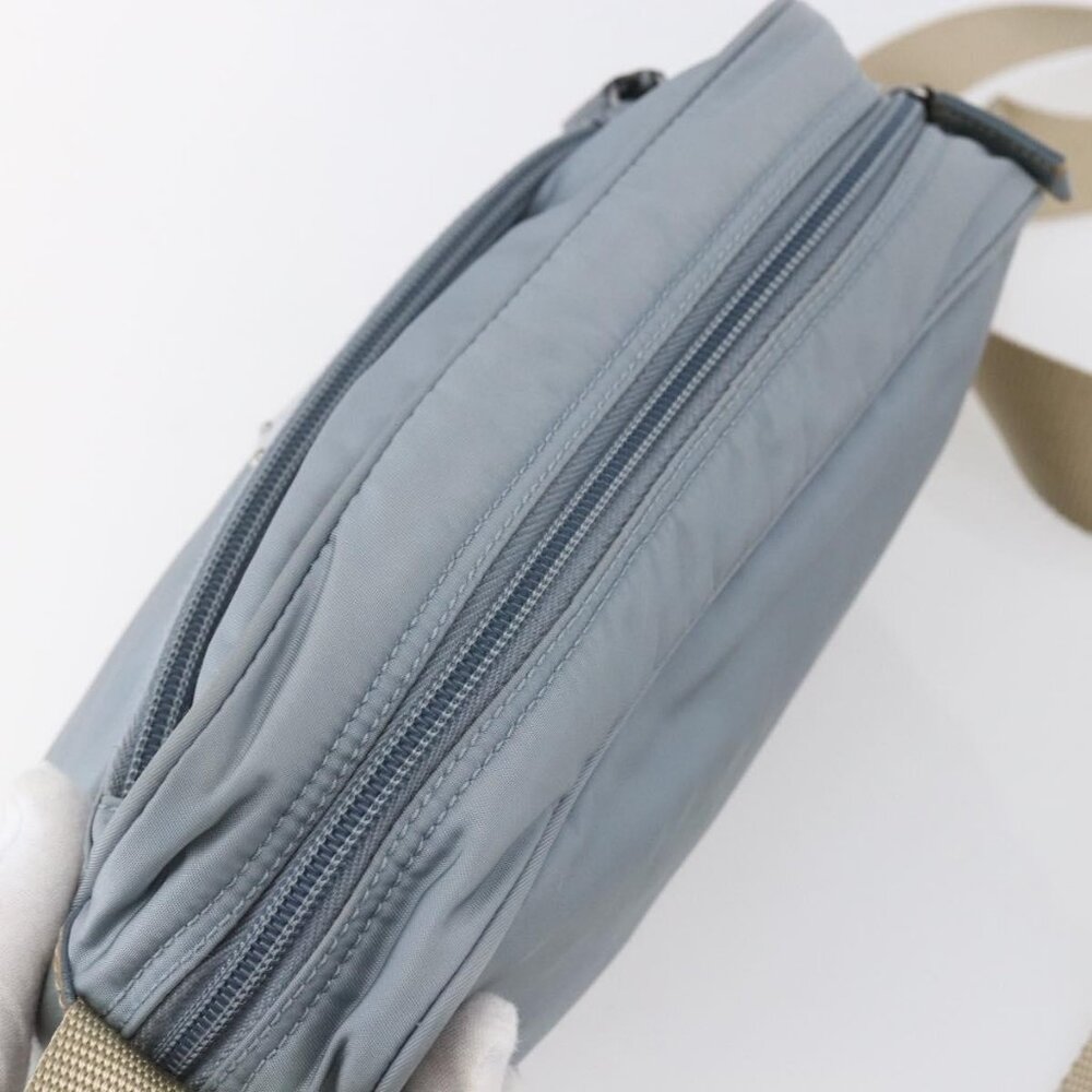 Authentic PRADA Shoulder Bag Nylon Light Blue Silver - Picture 13 of 16